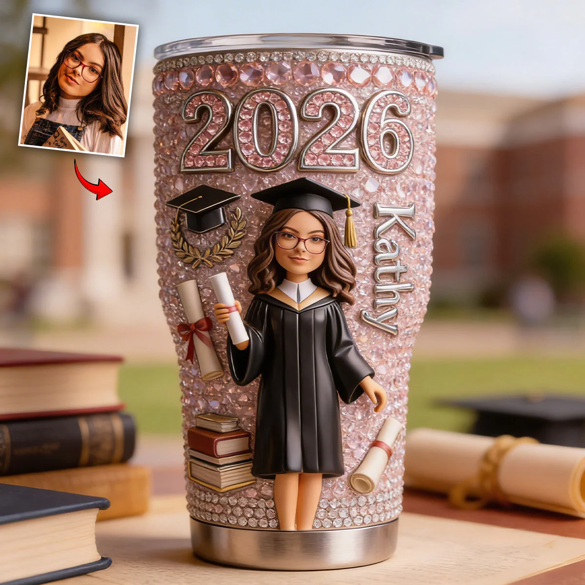 Custom Any Photo Happy Graduation - Personalized Tumbler - Gift For Graduates