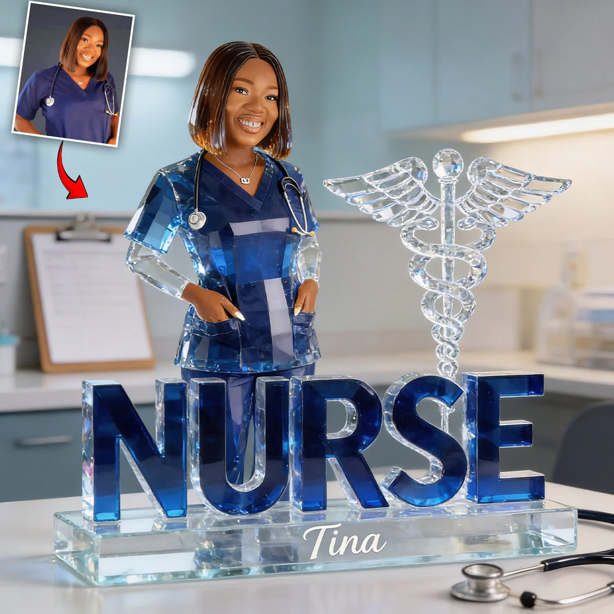 Custom Any Photo - Personalized Nurse Custom Shaped Acrylic Plaque - Gift For Nurse