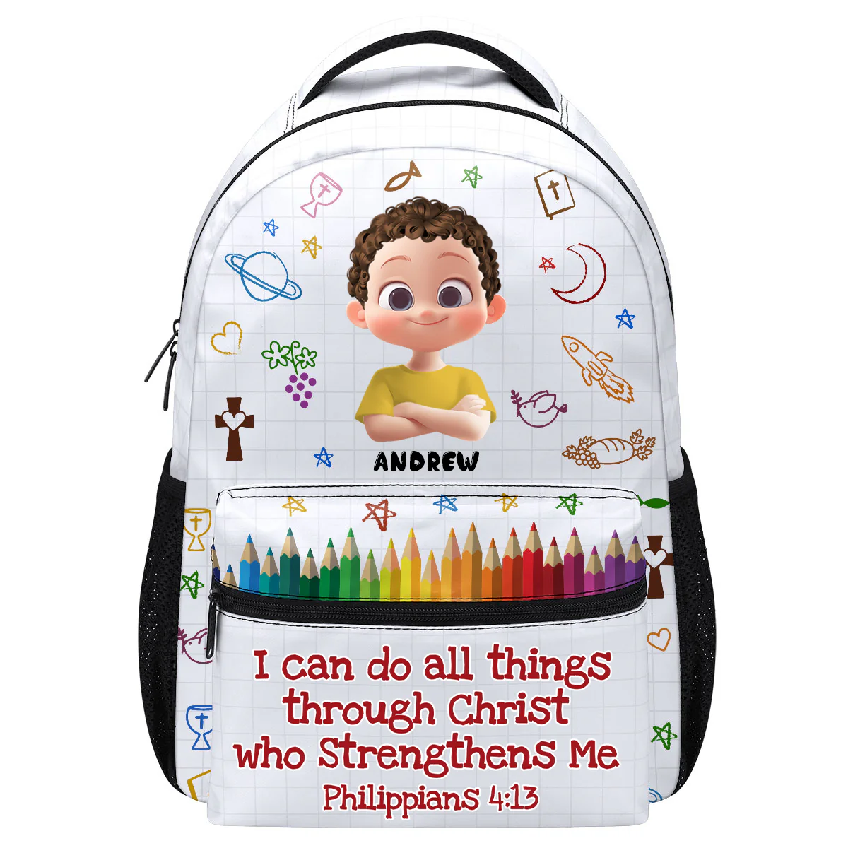 Custom Bible Verse - Personalized Canvas Backpack - Back To School, Gift For Kids | GR29 TD118 - Image 2