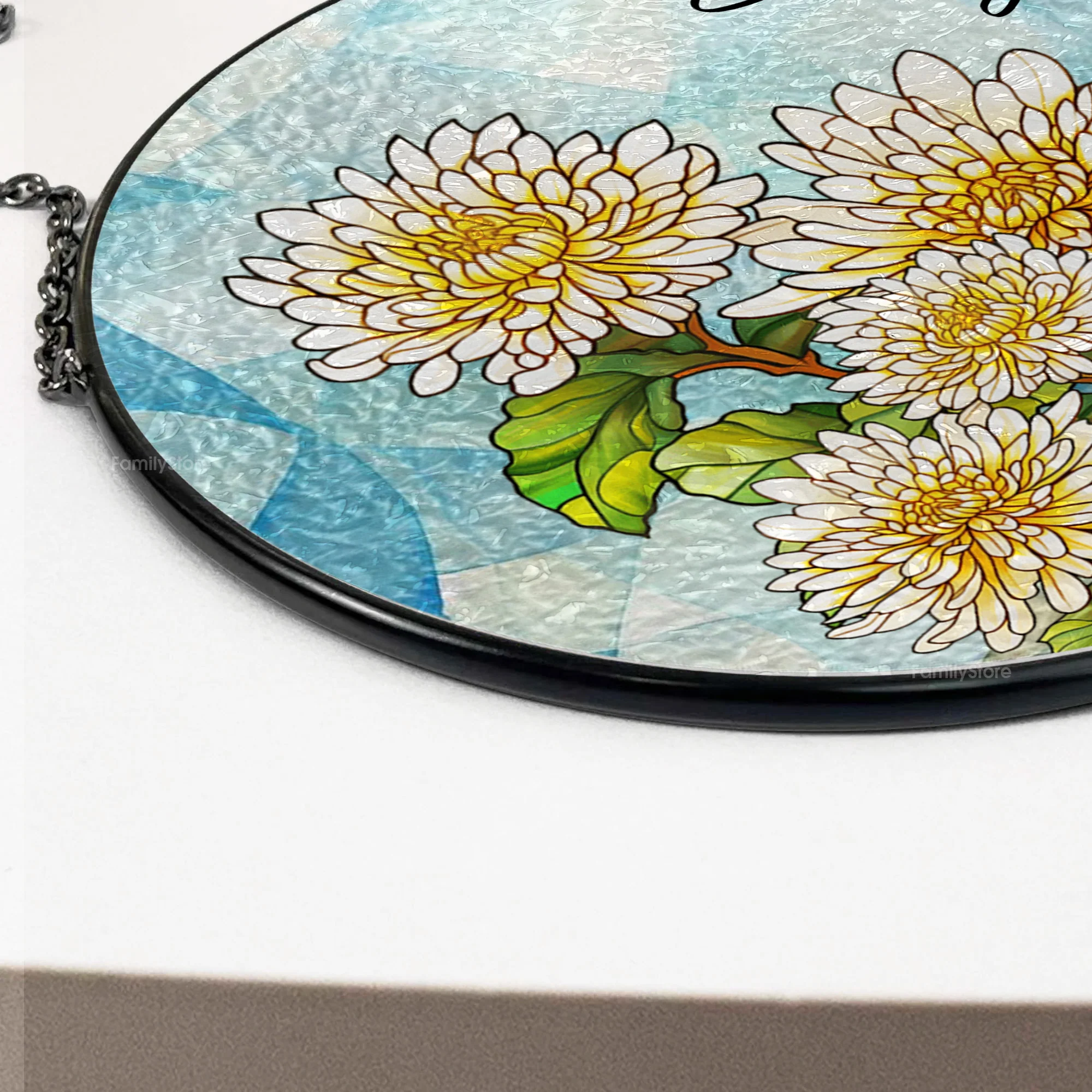 Custom Birth Month Flower - Gift For Family Members, Mom, Sister, Bestie - Personalized Stained Glass Window Hanging Suncatcher NA94 - Image 4