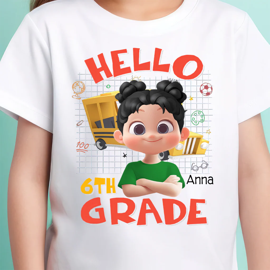 Custom Character And Grade First Day Of School Shirt - Personalized Shirt - Back To School Gift For Kids | GR29 TD118 - Image 3