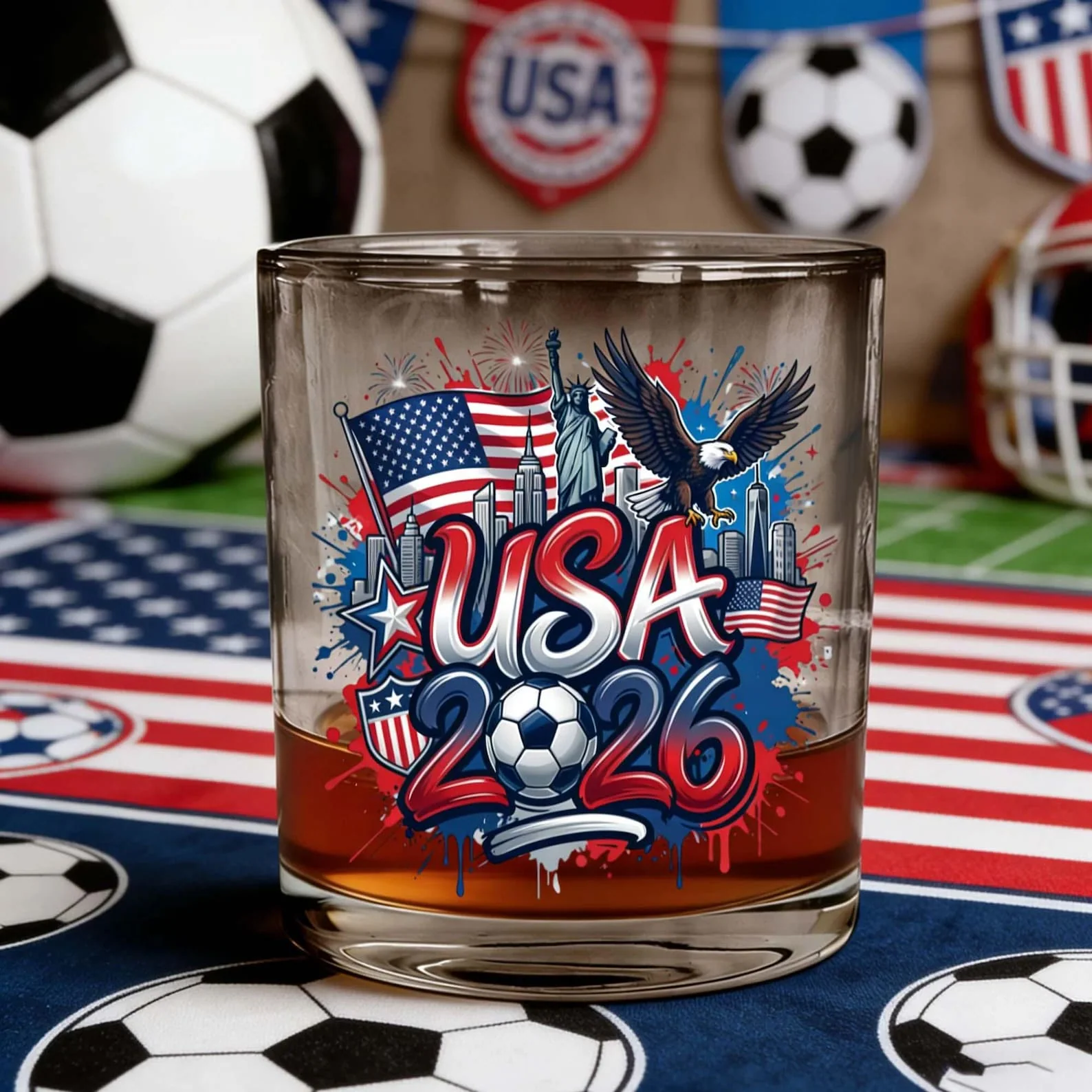 Custom Country Name Football Global Championships 2026 - Personalized Whiskey Glass - Gifts For Soccer Fans - Image 10