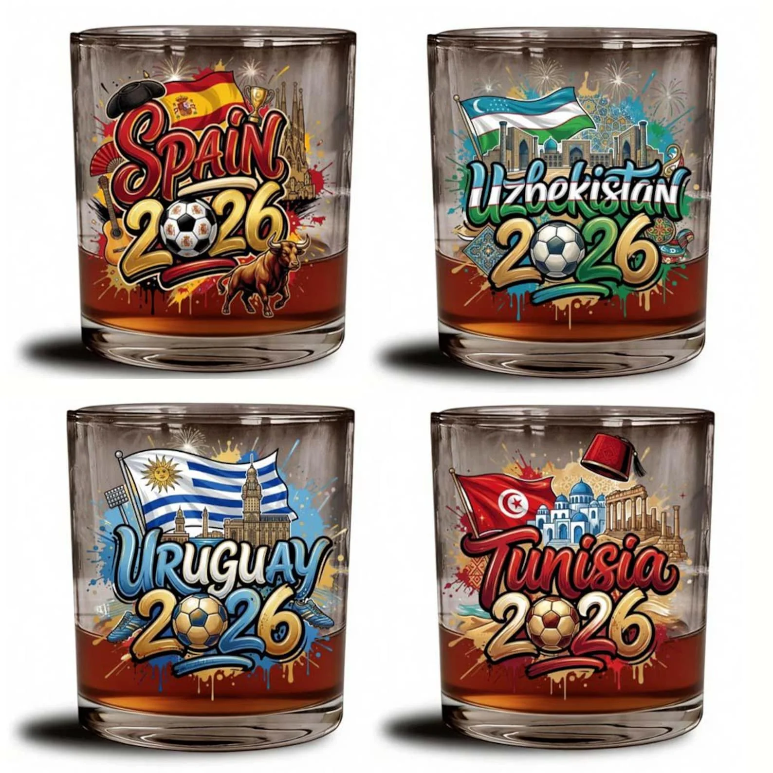 Custom Country Name Football Global Championships 2026 - Personalized Whiskey Glass - Gifts For Soccer Fans - Image 9