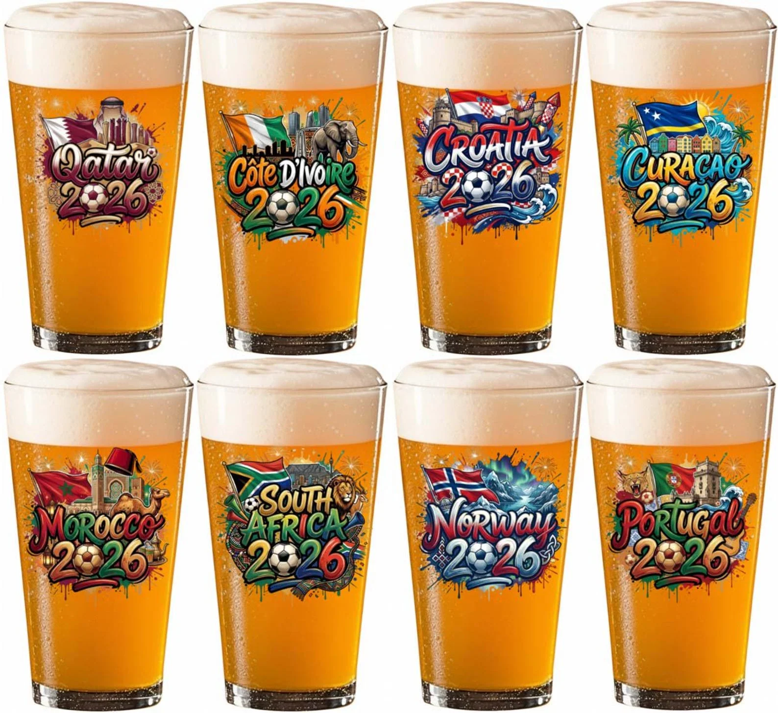 Custom Country Name Global Soccer Championships 2026 - Personalized Beer Glass - Gifts For Football Fans - Image 4