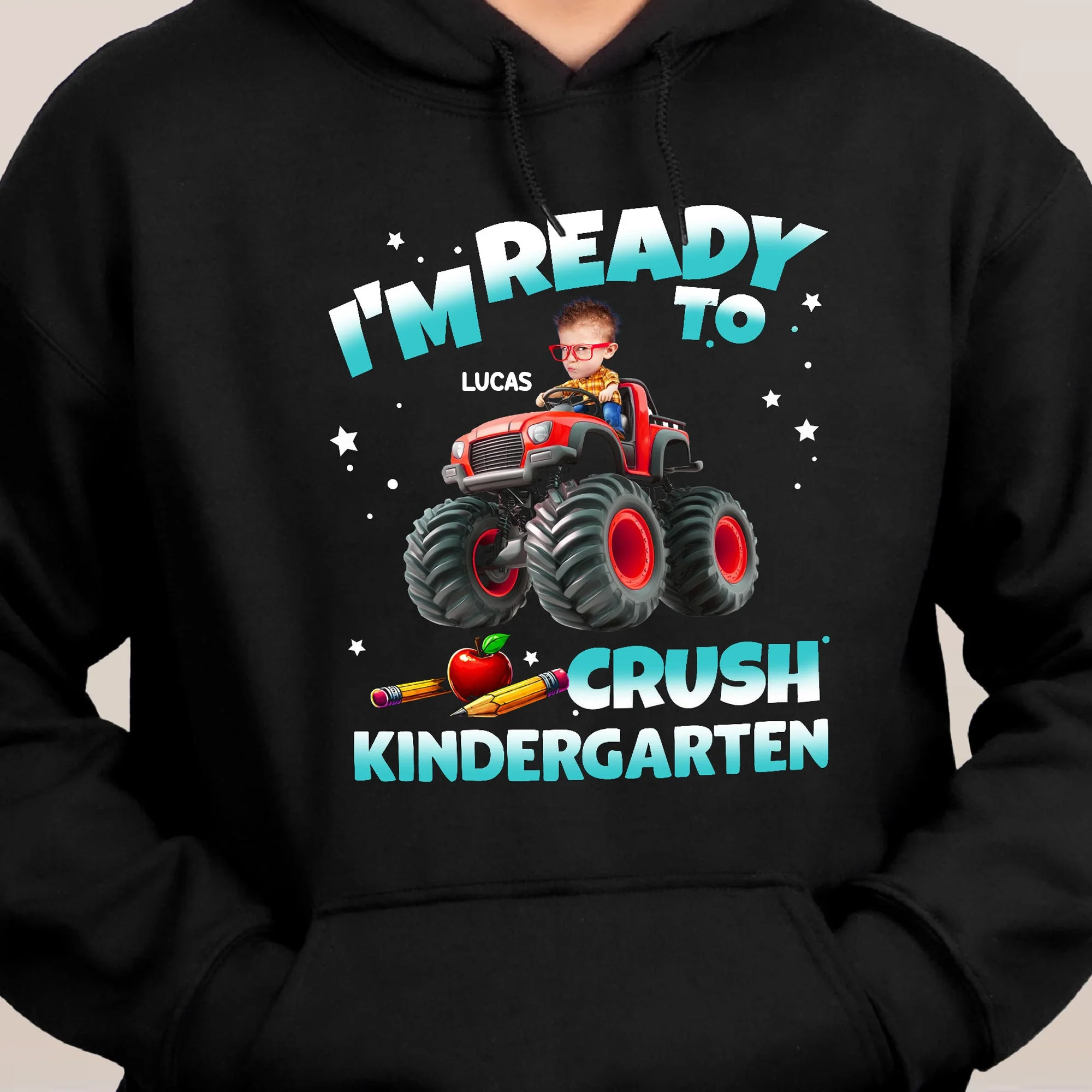 Custom Face I'm Ready To Crush Monster Truck - Personalized Shirt - Back To School Gift For Kids - Image 4