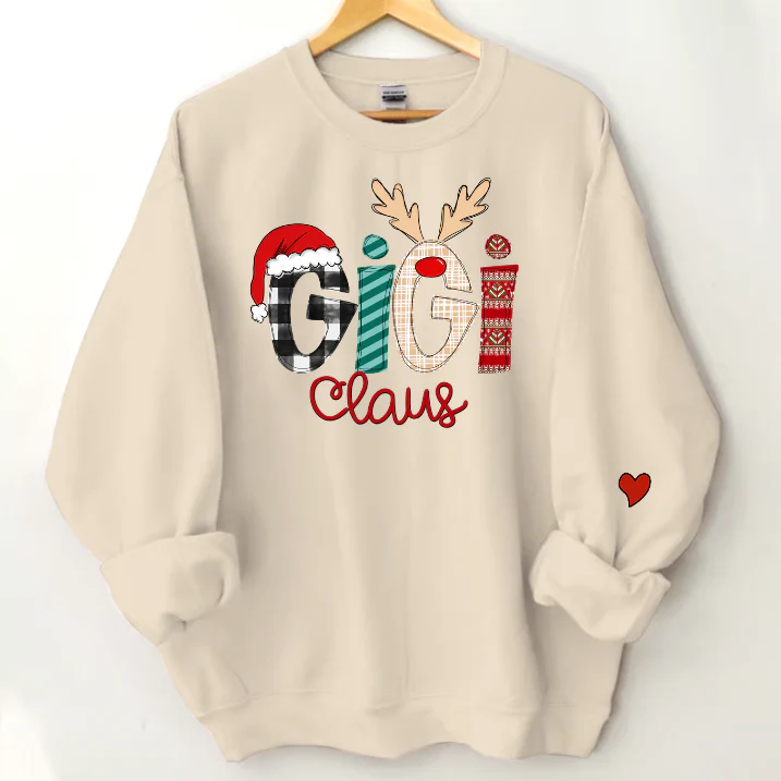 Custom Family Name Ganny Claus - Personalized Sweatshirt - Best Christmas Gift For Grandma, Mom, Family Member - NH96 - Image 2