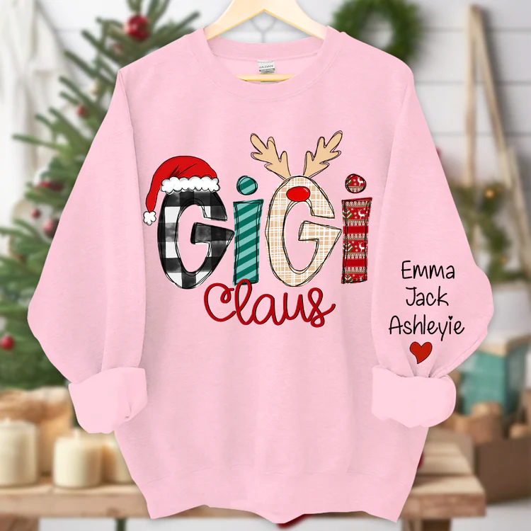 Custom Family Name Gigi 2 Claus - Personalized Sweatshirt - Best Christmas Gift For Grandma, Mom, Family Member - NH96 - Image 4