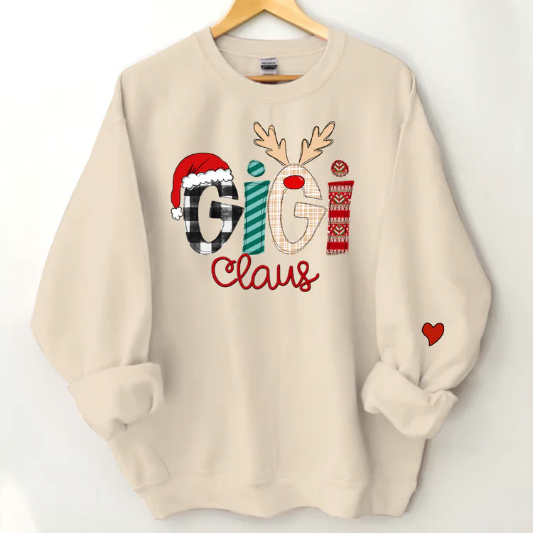 Custom Family Name Gigi 2 Claus - Personalized Sweatshirt - Best Christmas Gift For Grandma, Mom, Family Member - NH96 - Image 6