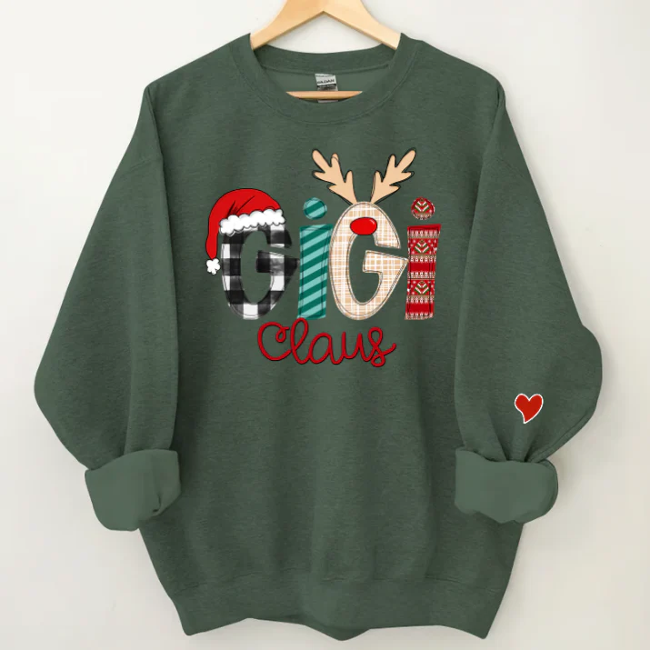 Custom Family Name Gigi 3 Claus - Personalized Sweatshirt - Best Christmas Gift For Grandma, Mom, Family Member - NH96 - Image 2