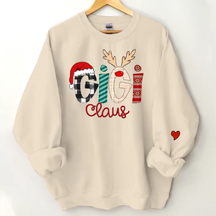Custom Family Name Gma Claus - Personalized Sweatshirt - Best Christmas Gift For Grandma, Mom, Family Member - NH96 - Image 2
