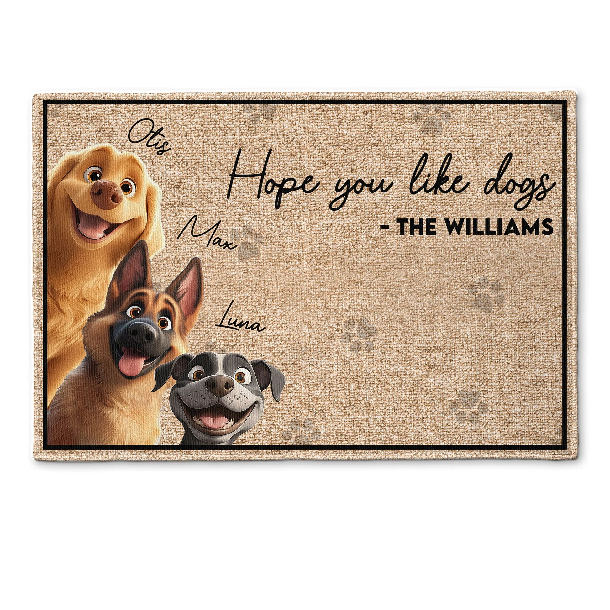 Custom Family Name Hope You Like The Dog - Personalized Doormat - Gift for Pet Owners, Pet Lovers, Dog Mom, Dog Dad | CLP15 NH96 - Image 2