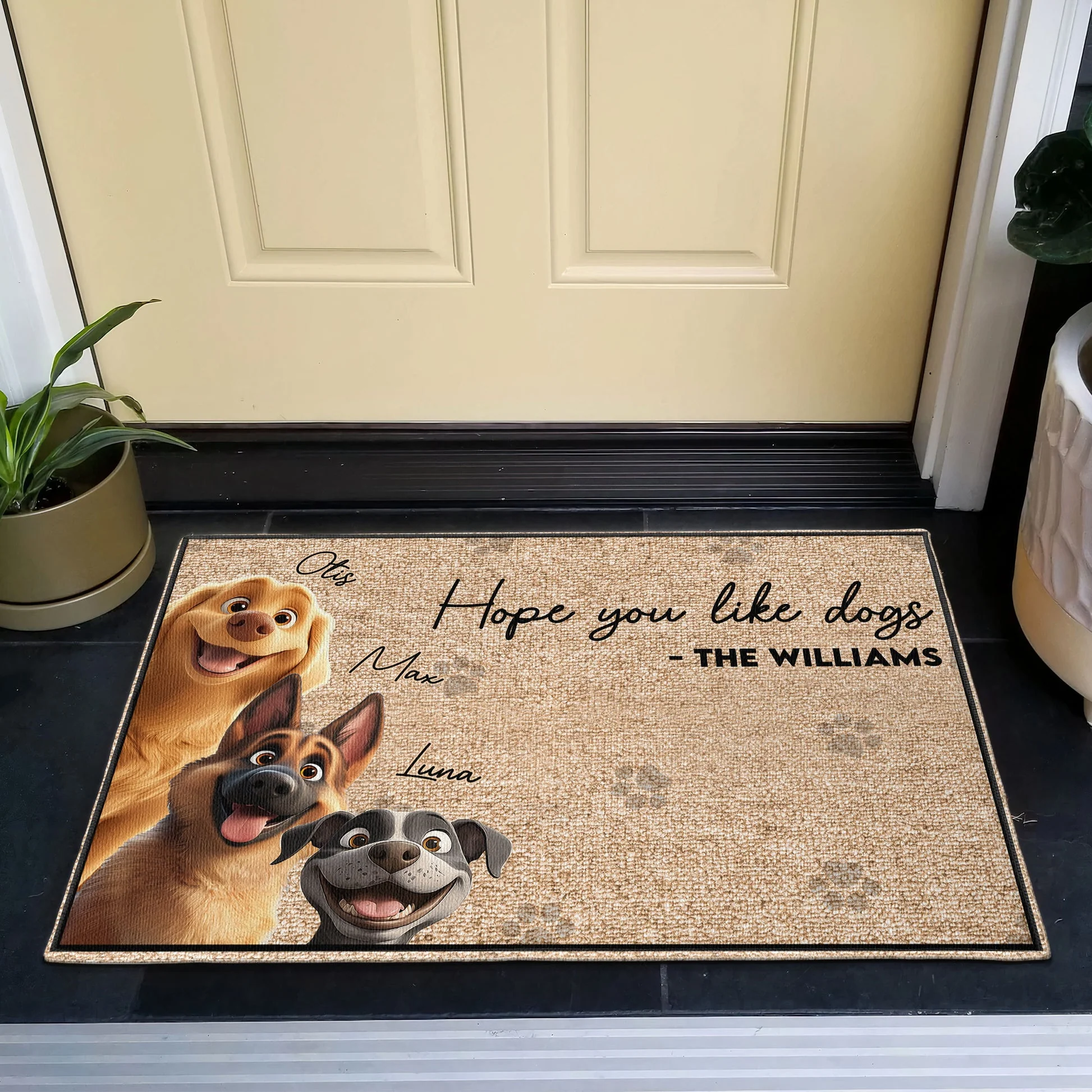 Custom Family Name Hope You Like The Dog - Personalized Doormat - Gift for Pet Owners, Pet Lovers, Dog Mom, Dog Dad | CLP15 NH96 - Image 5