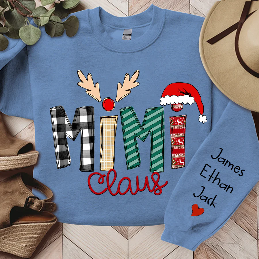 Custom Family Name Mimi Claus - Personalized Sweatshirt - Best Christmas Gift For Grandma, Mom, Family Member - NH96 - Image 8
