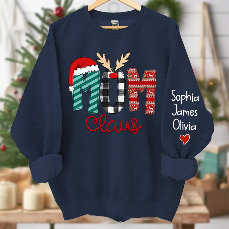 Custom Family Name Mom-Mom Claus - Personalized Sweatshirt - Best Christmas Gift For Grandma, Mom, Family Member - NH96 - Image 9