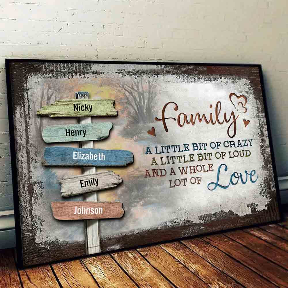 Custom Family Name Sign Rustic - Personalized Poster Canvas - Gift For Family Members, Mom and Dad
