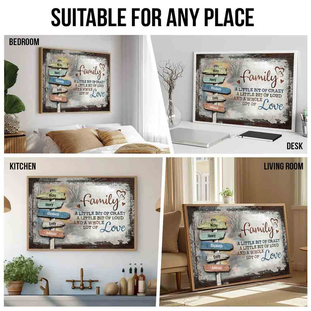 Custom Family Name Sign Rustic - Personalized Poster Canvas - Gift For Family Members, Mom and Dad - Image 4