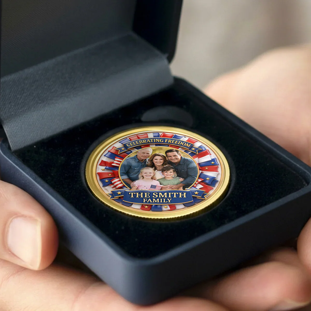 Custom Family Photo 250 Years Celebrating American Freedom - Personalized Commemorative Coin - Gifts For Patriotic Family - Image 5
