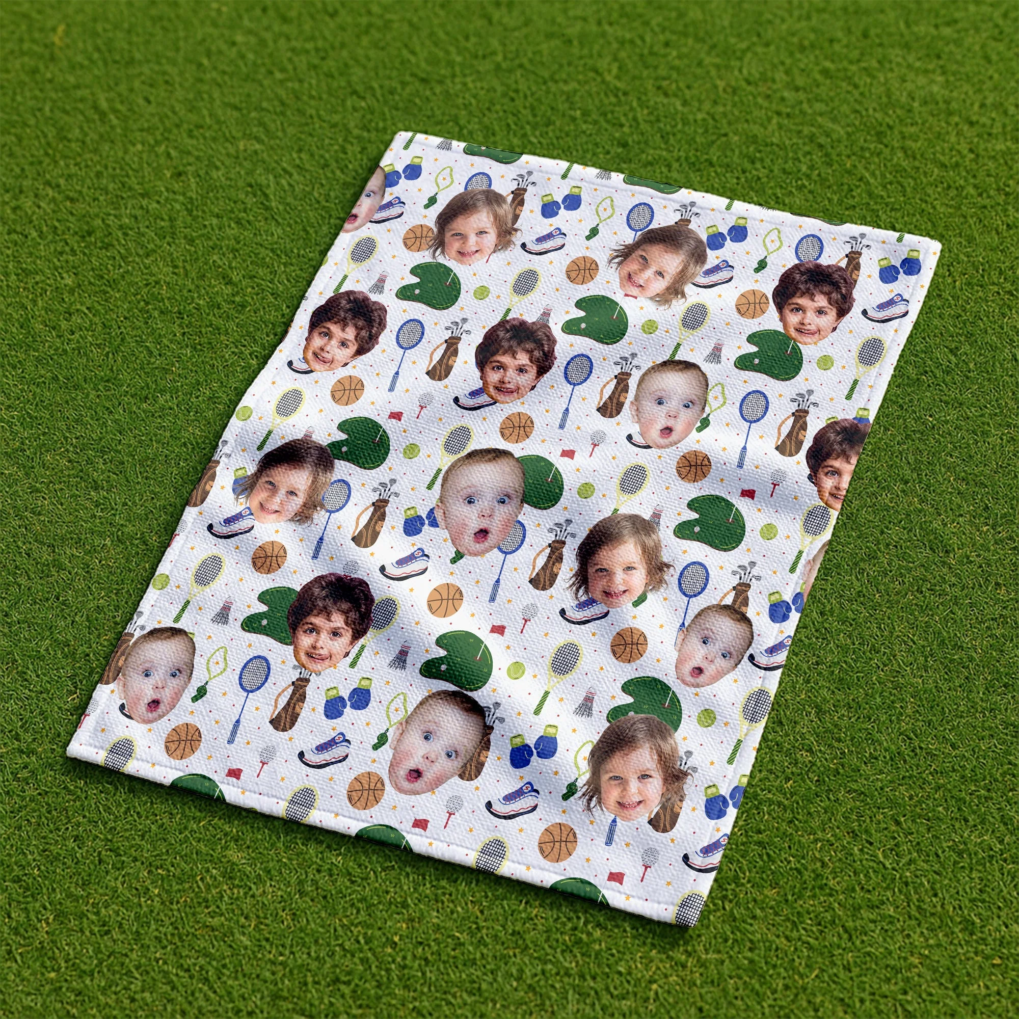 Custom Funny Photo With Kids - Personalized Golf Towel - Gift For Dad, Grandpa, Golf Lovers - Image 4