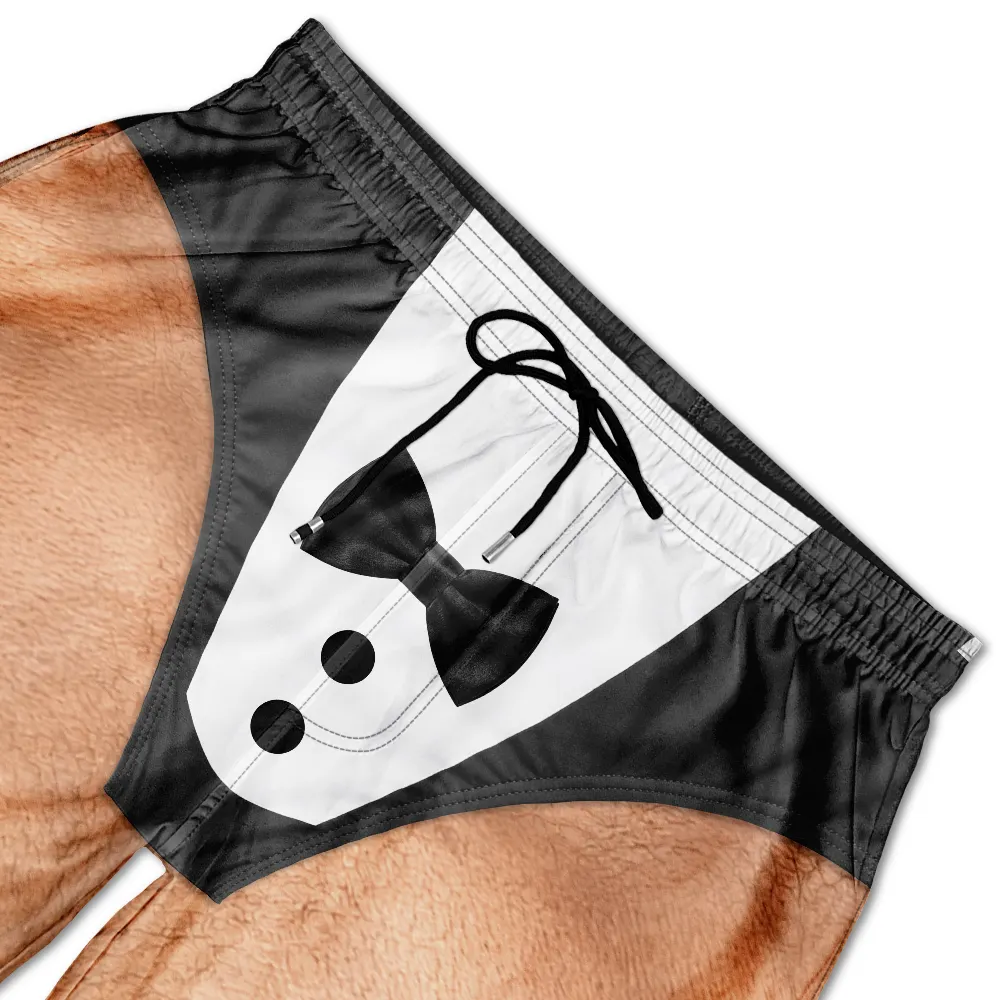 Custom Funny Tuxedo Formal Suit Swim Trunks Summer Trip - Personalized Beach Short - Gifts For Him, Dad, Husband - Image 4