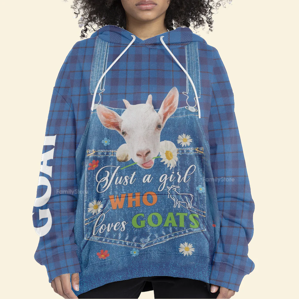 Just A Girl Who Loves Goats All Over Print Hoodie For Men And Women - Image 5