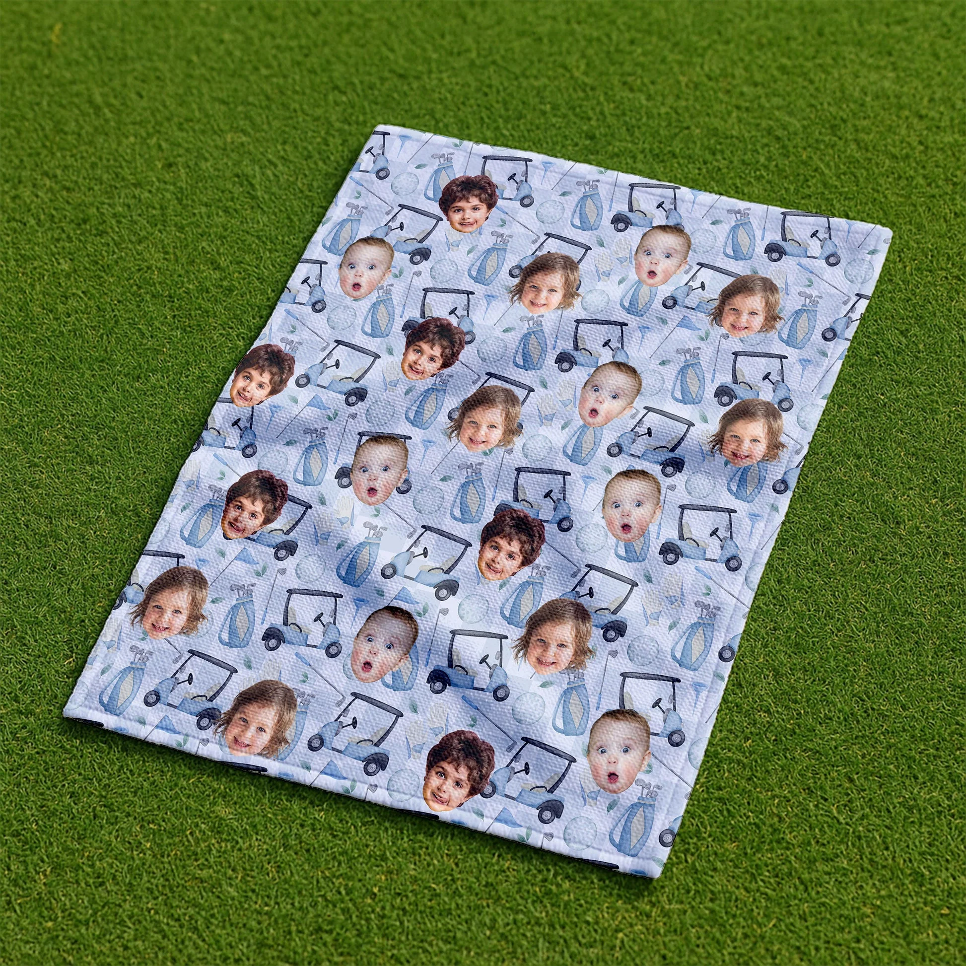 Custom Kids Face Small Funny - Personalized Golf Towel - Gift For Dad, Grandpa, Golf Lovers - Image 4