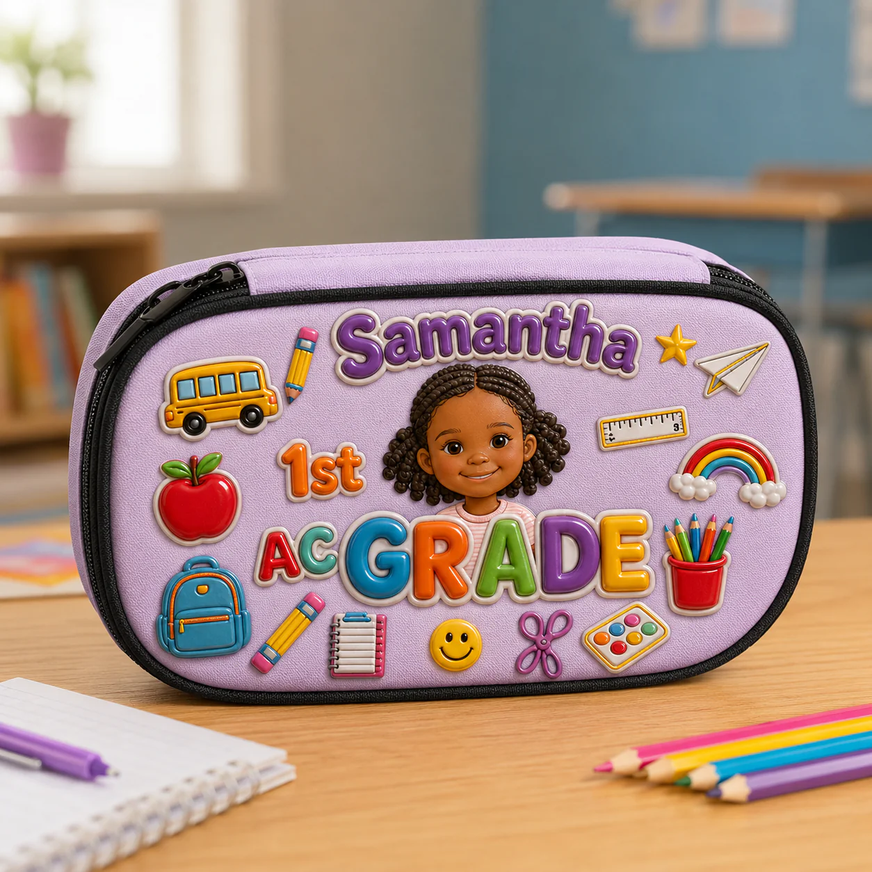 Custom Kids Photo Kindergarten School - Personalized Backpack, Lunch Bag, Pencil Case & Water Bottle - Back to School Gift - Image 5