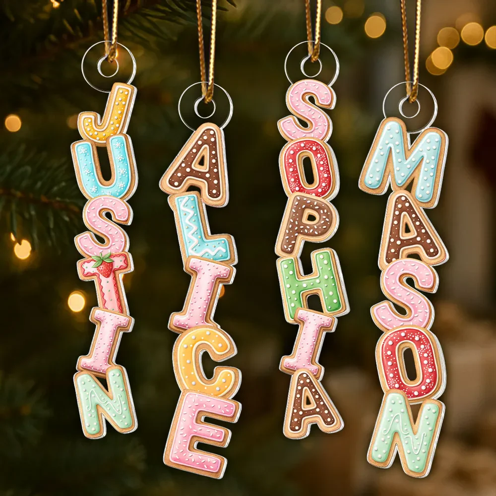 Custom Letters Cute Cookies For Christmas 2025 - Personalized Acrylic Ornament - Christmas Gift For Family Members NA94 - Image 4