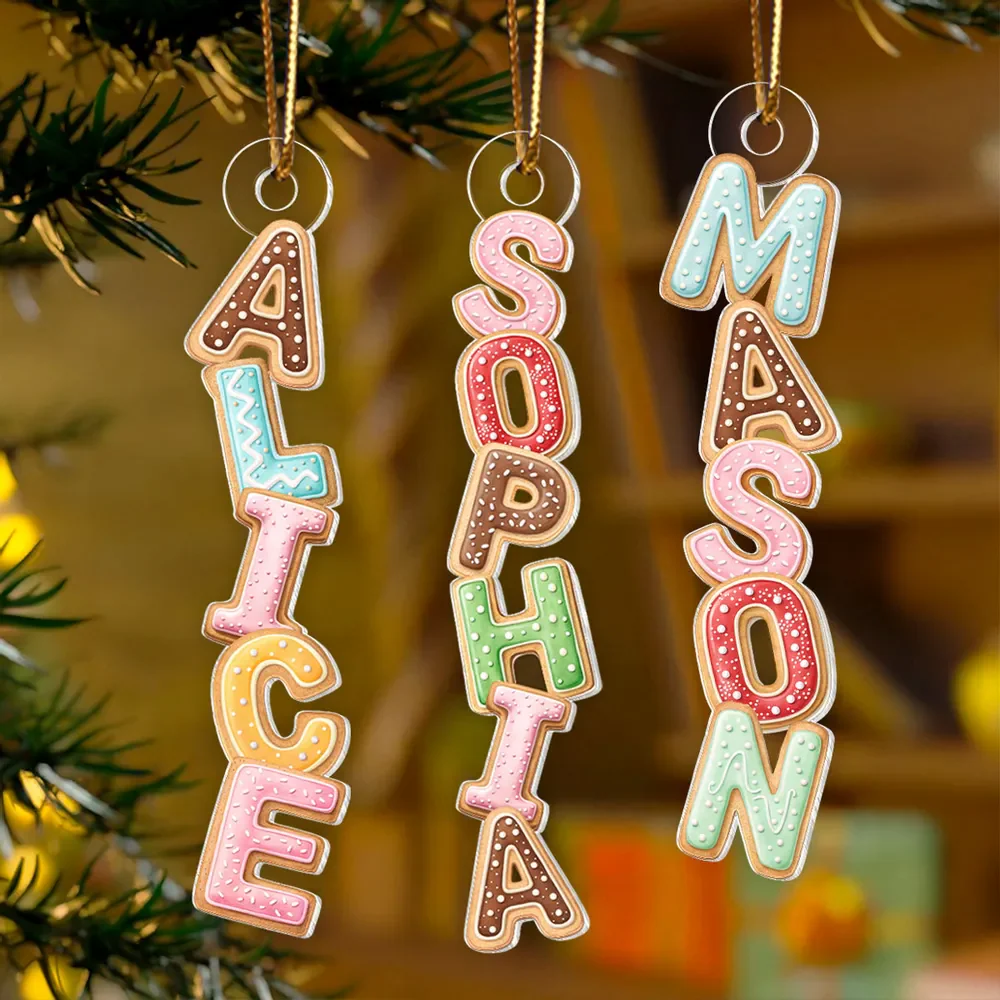 Custom Letters Cute Cookies For Christmas 2025 - Personalized Acrylic Ornament - Christmas Gift For Family Members NA94 - Image 6