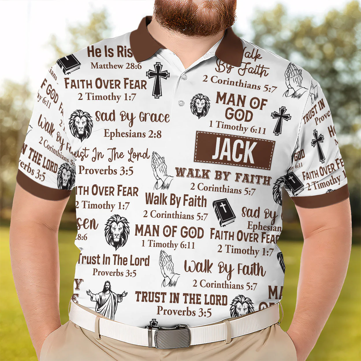 Custom Man of God - Personalized Polo Shirt - Christian Apparel for Dad, Husband, Grandpa - Image 2