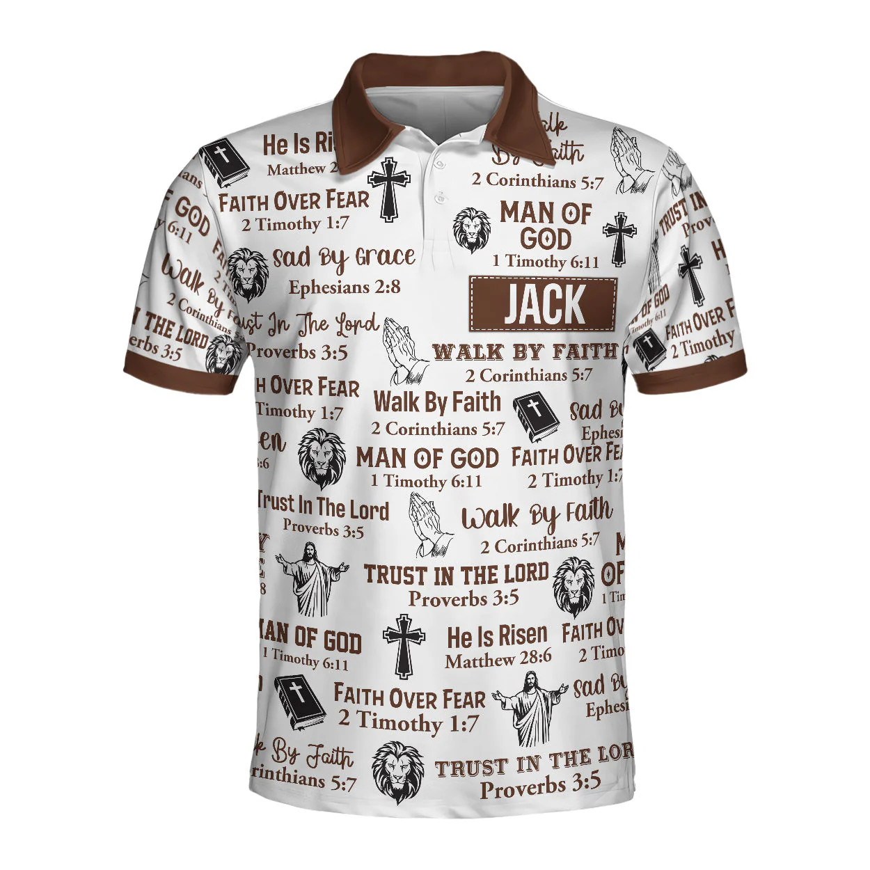 Custom Man of God - Personalized Polo Shirt - Christian Apparel for Dad, Husband, Grandpa - Image 4