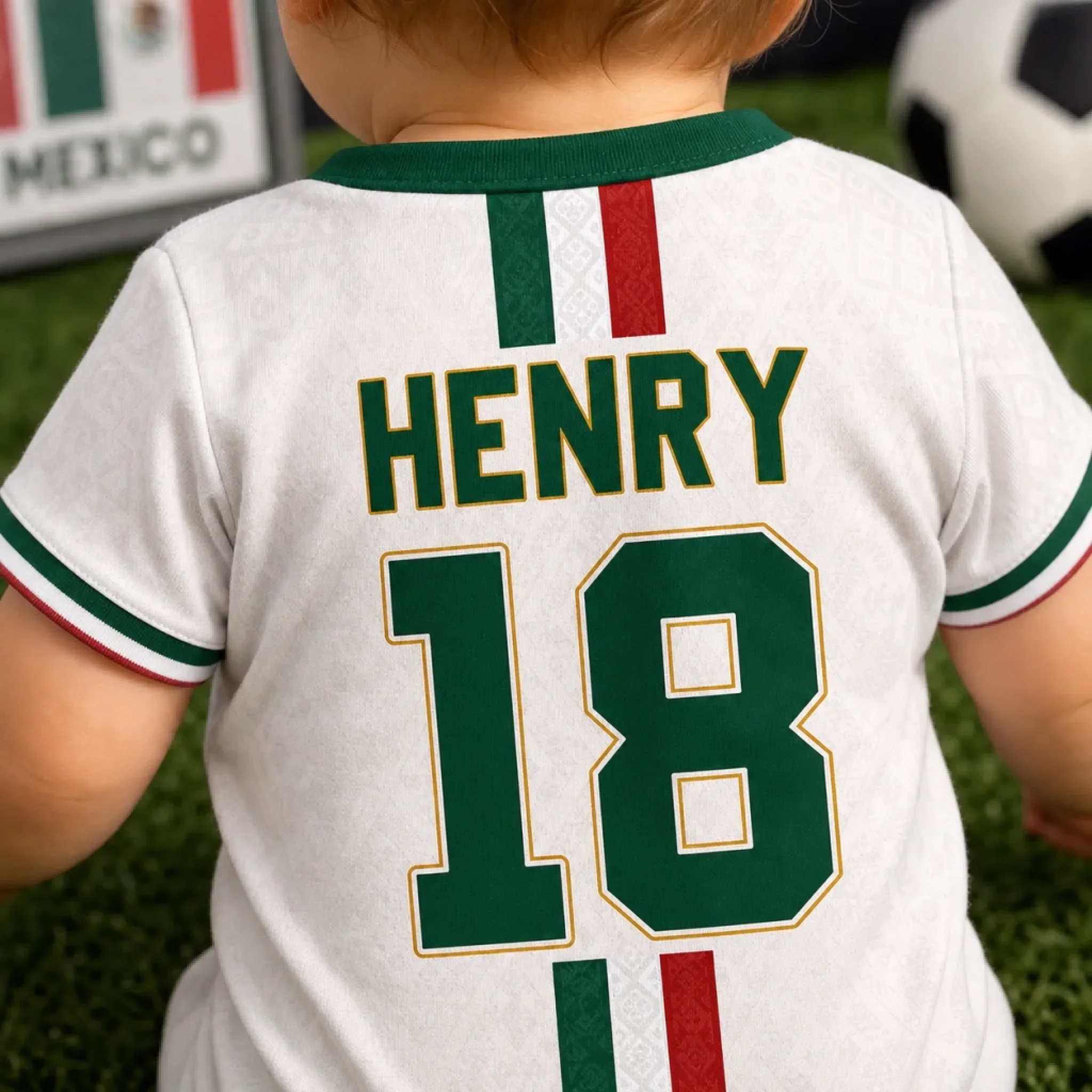 Custom Mexico World Football The Next Great Champion - Personalized Baby Jersey Bodysuit - Gifts For New Moms, New Dads, Soccer Lovers - Image 3