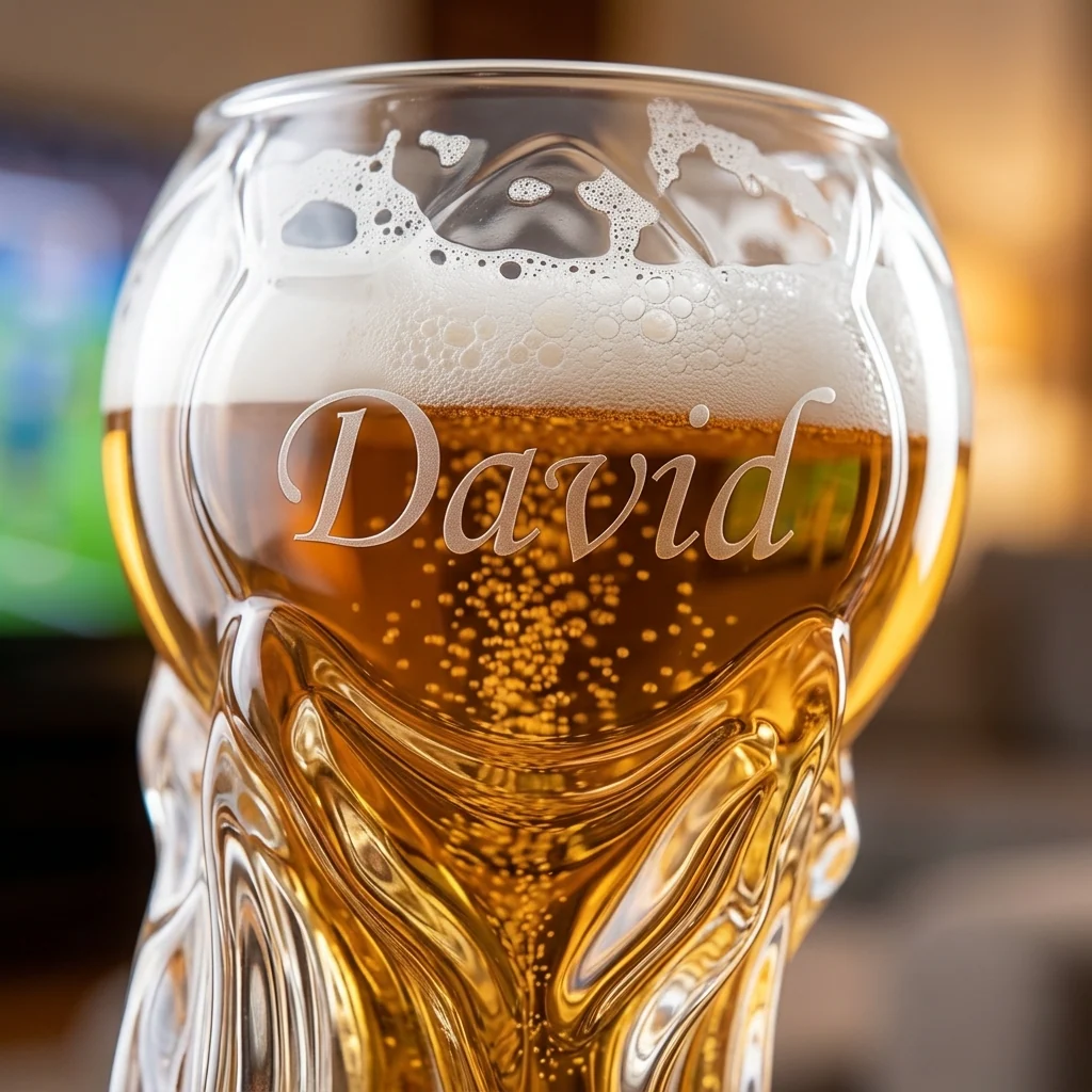 Custom Name Football - Personalized Trophy Beer Glass - Gifts For Football Lovers, Sports Fans - Image 2