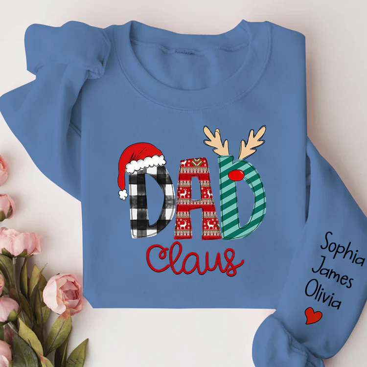 Custom Name Merry Christmas Dad Claus - Personalized Sweatshirt - Gift for Dad, Grandpa, Husband - NH96 - Image 10