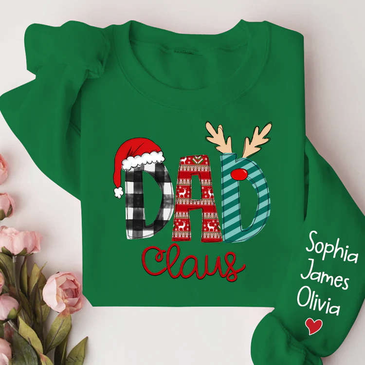 Custom Name Merry Christmas Dad Claus - Personalized Sweatshirt - Gift for Dad, Grandpa, Husband - NH96 - Image 12