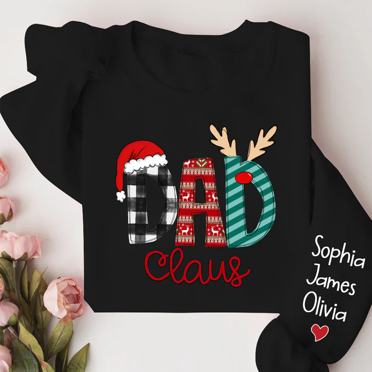 Custom Name Merry Christmas Dad Claus - Personalized Sweatshirt - Gift for Dad, Grandpa, Husband - NH96 - Image 5