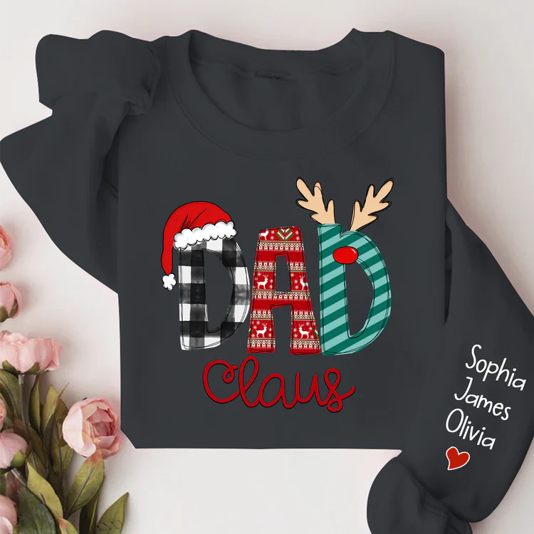Custom Name Merry Christmas Dad Claus - Personalized Sweatshirt - Gift for Dad, Grandpa, Husband - NH96 - Image 6