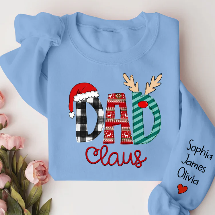 Custom Name Merry Christmas Dad Claus - Personalized Sweatshirt - Gift for Dad, Grandpa, Husband - NH96 - Image 9