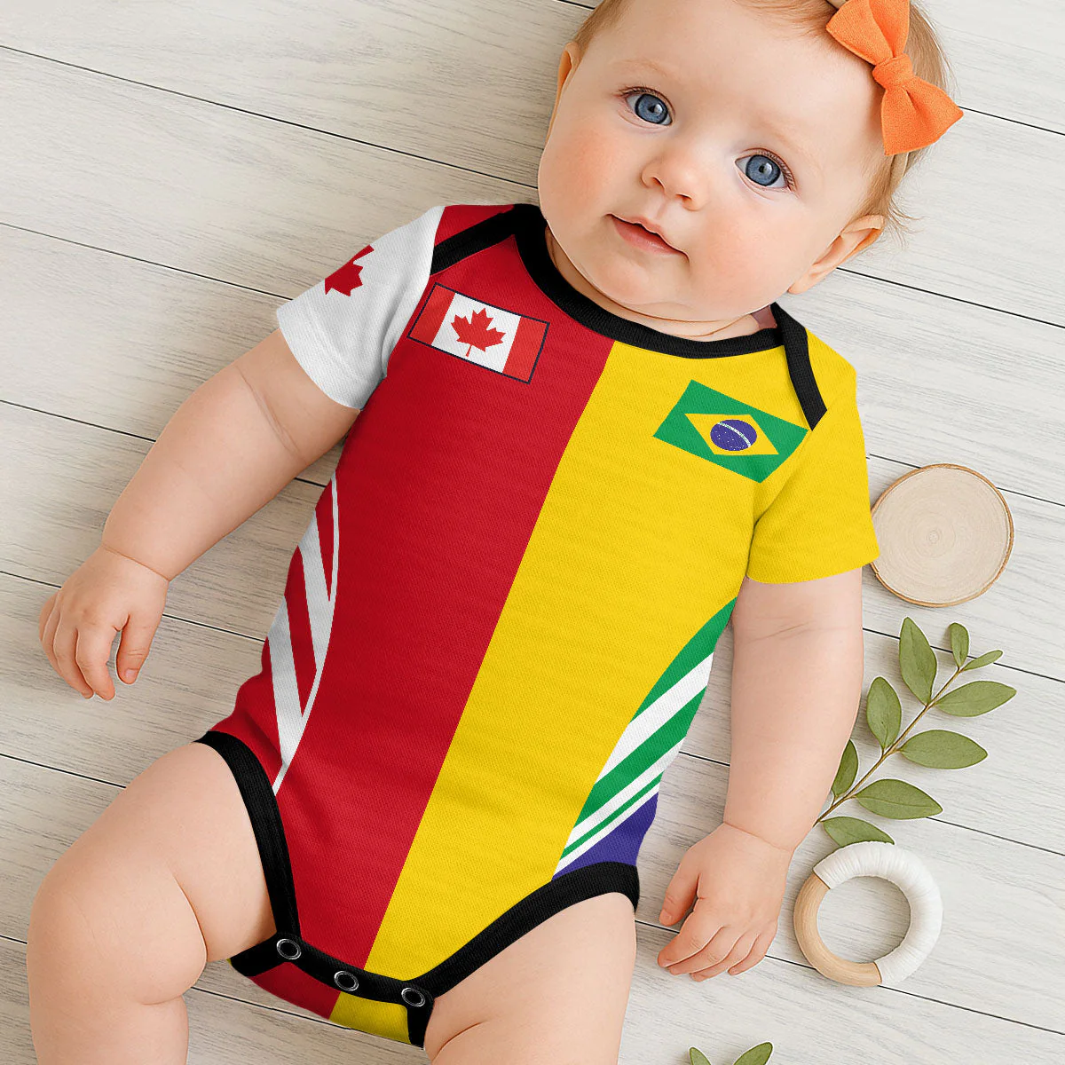 Custom National Football Two Teams Version - Personalized Baby Jersey Bodysuit - Gifts For New Moms, New Dads, Soccer Lovers - Image 2