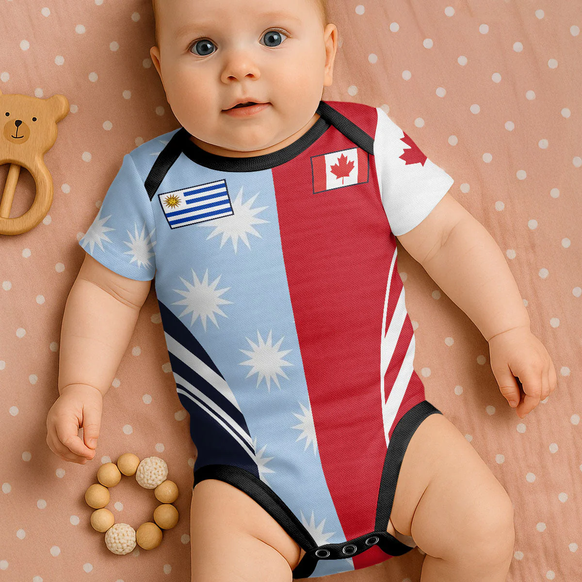 Custom National Football Two Teams Version - Personalized Baby Jersey Bodysuit - Gifts For New Moms, New Dads, Soccer Lovers - Image 3