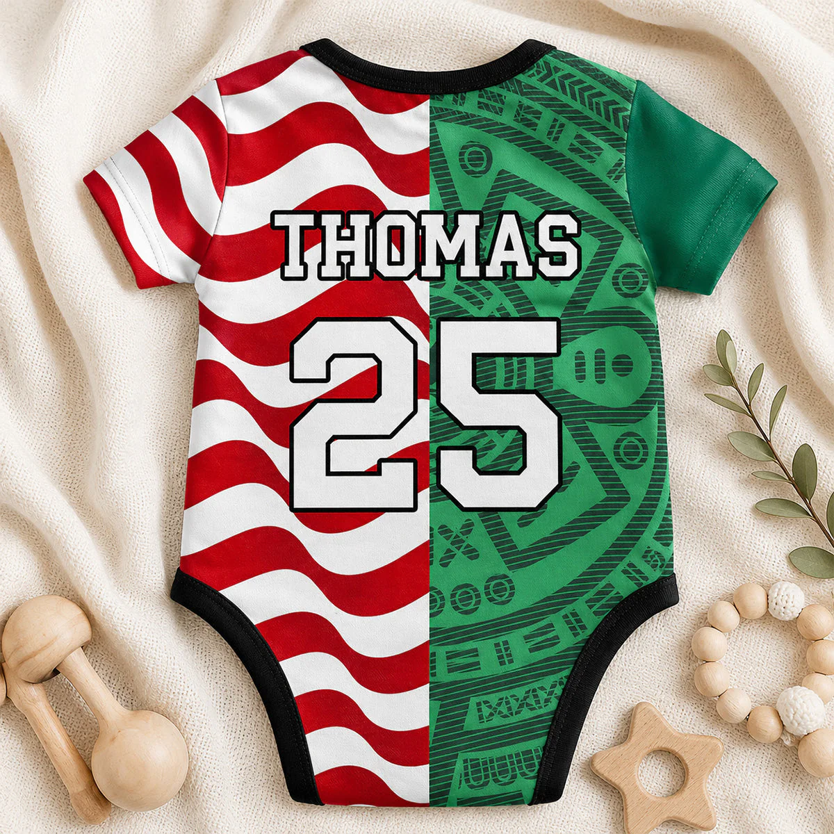 Custom National Football Two Teams Version - Personalized Baby Jersey Bodysuit - Gifts For New Moms, New Dads, Soccer Lovers - Image 8