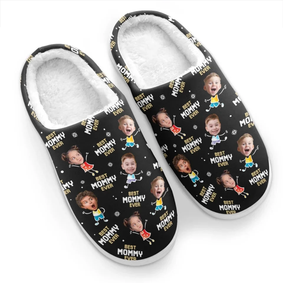 Custom Photo A Parent's Heart Finds Joy In A Child's Smiles - Personalized Slippers - Christmas Gift For Family Members - NA94 - Image 4