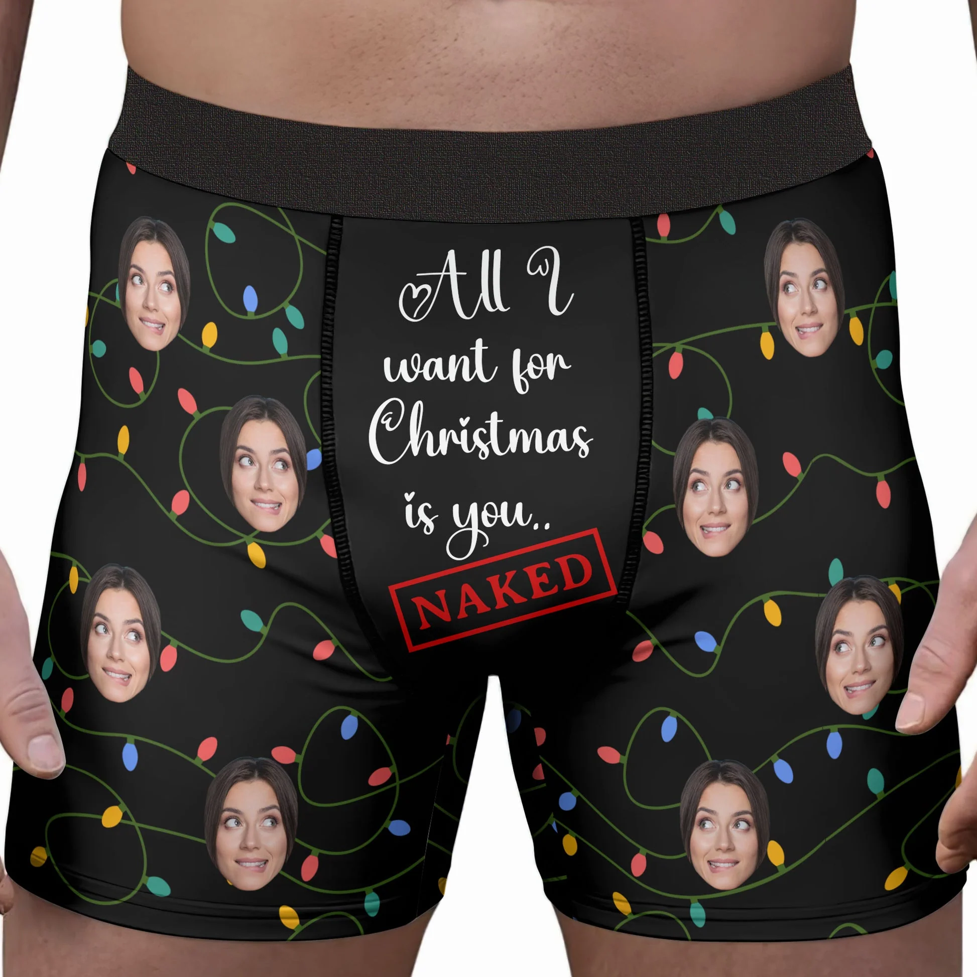 Custom Photo All I Want For Christmas Is You...Naked - Gift For Husband, Boyfriend - Personalized Men's Boxer Briefs NH96 - Image 3