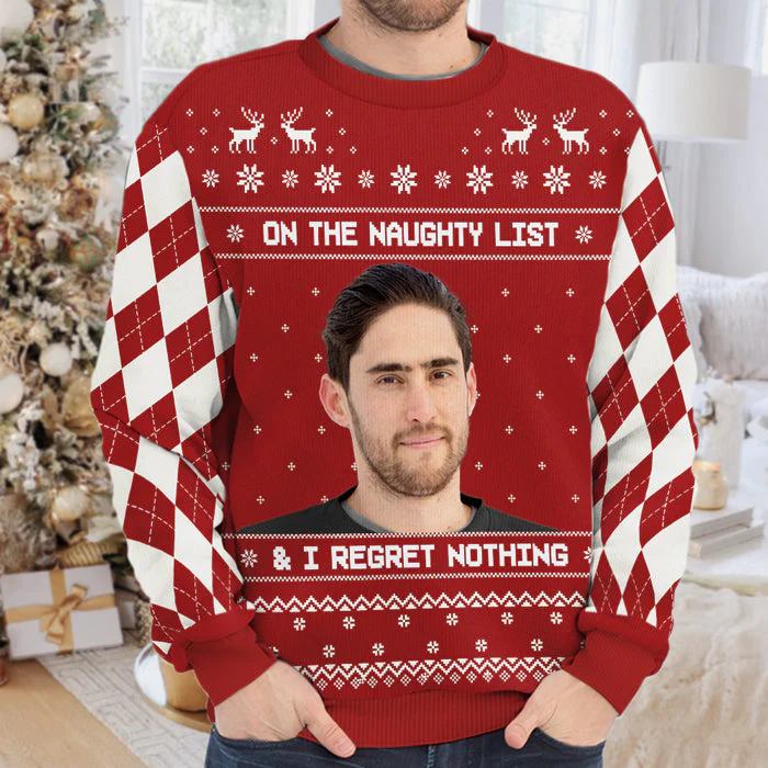 Custom Photo All I Want For Christmas - Personalized Ugly Sweater - Gift For Couple, Husband Wife, Anniversary, Engagement, Wedding, Marriage Gift - Image 2