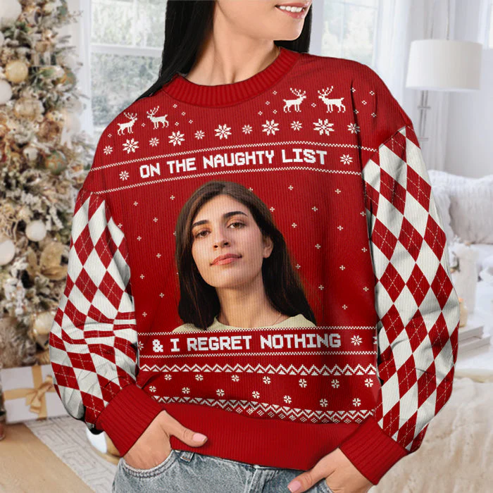 Custom Photo All I Want For Christmas - Personalized Ugly Sweater - Gift For Couple, Husband Wife, Anniversary, Engagement, Wedding, Marriage Gift - Image 3