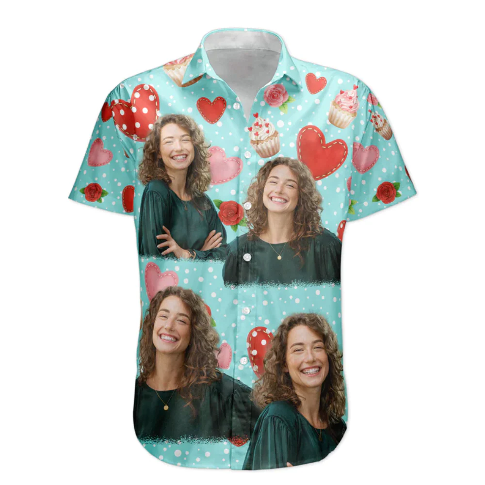 Custom Photo All You Need Is Love  for Couple, Husband - Personalized Hawaiian Shirt - Image 3