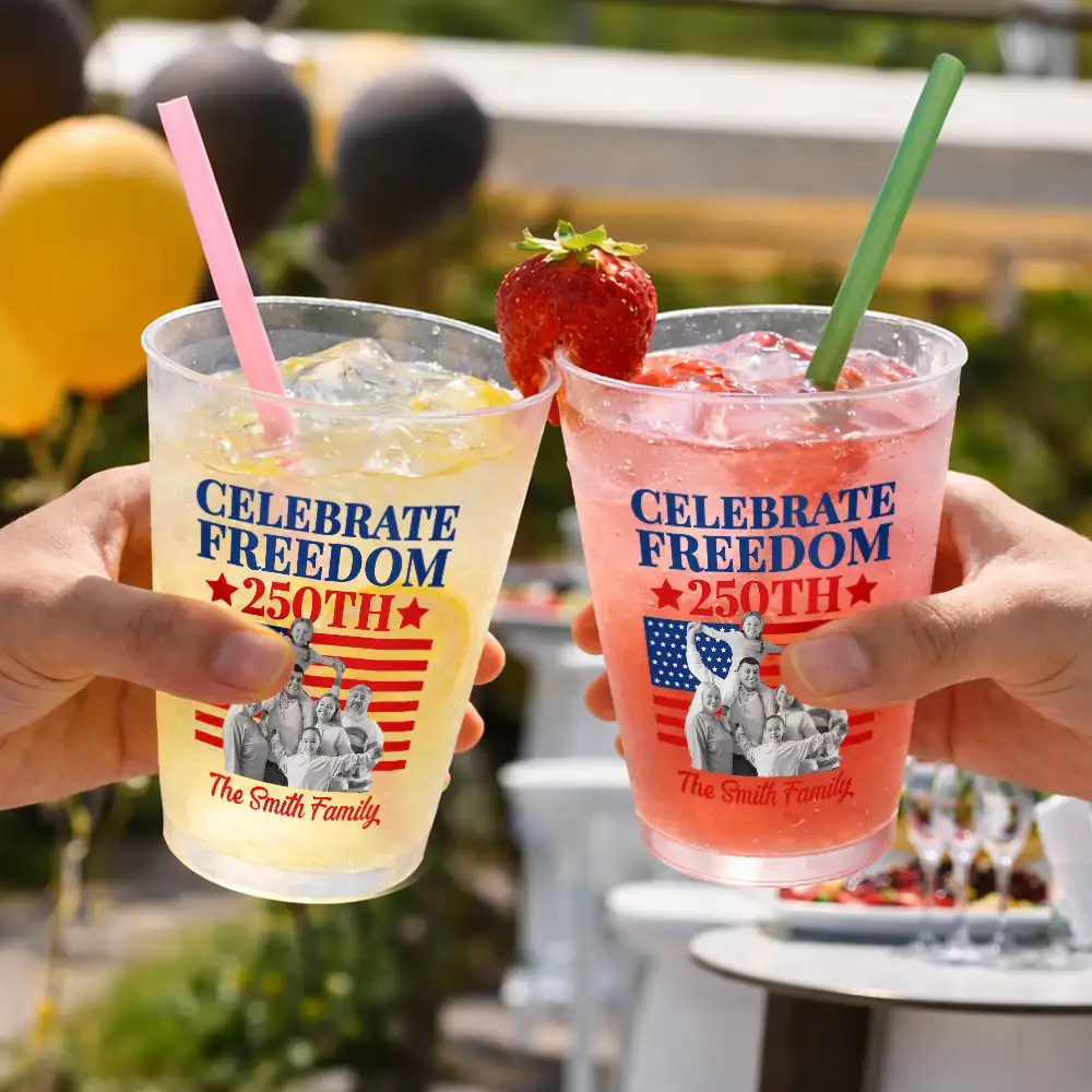 Custom Photo America 250th Anniversary - Personalized Frosted Cups - Patriotic Gift For Family - Image 5