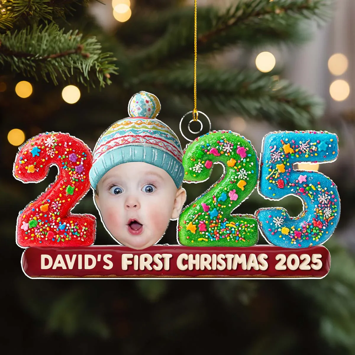 Custom Photo Baby The 1st Christmas 2025 - Personalized Acrylic Ornament - Christmas Gift NA94 - Image 3