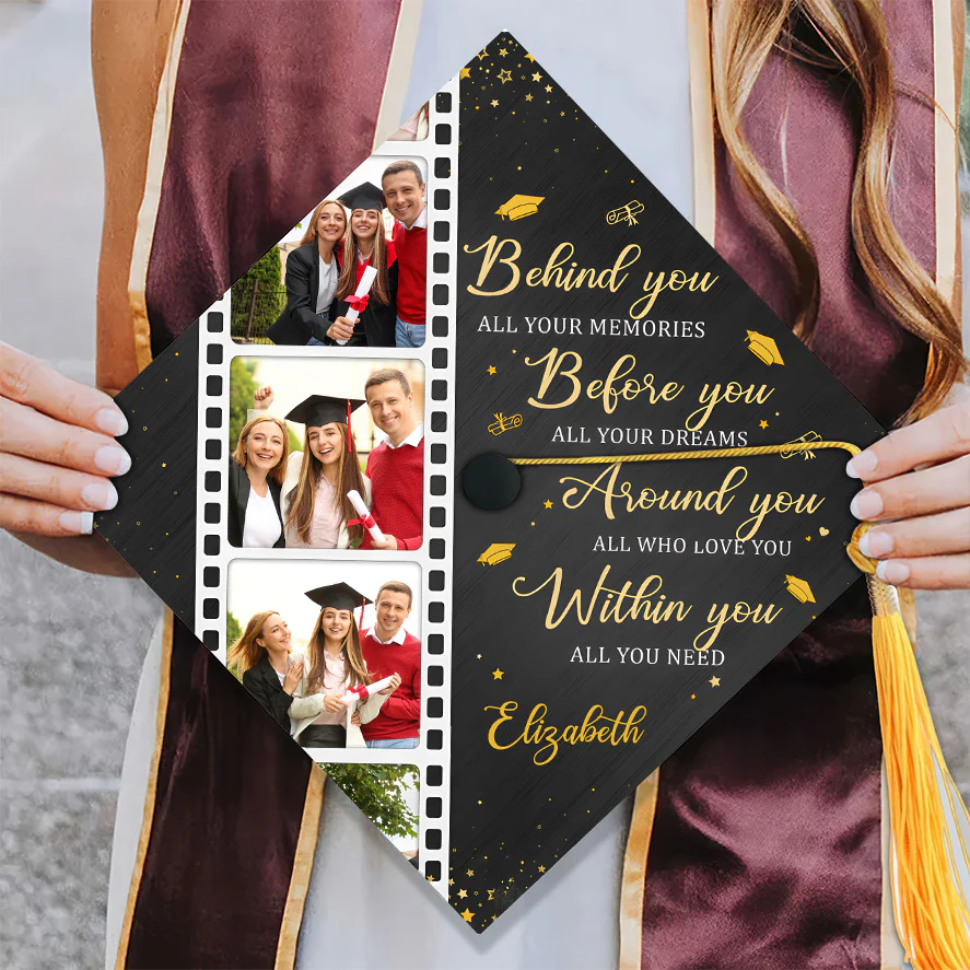 Custom Photo Behind You All Your Memories  - Personalized Graduation Cap Topper | NA94 - Image 3