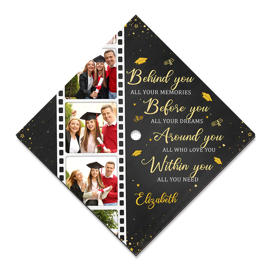 Custom Photo Behind You All Your Memories  - Personalized Graduation Cap Topper | NA94 - Image 6