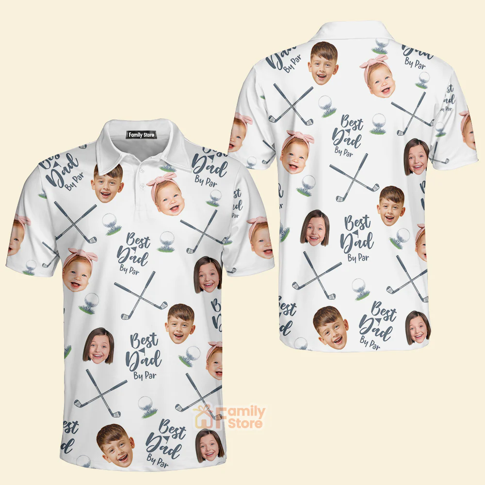Custom Photo Best Dad By Par - Gift For Father, Grandfather - Personalized Men Polo Shirt - Image 4